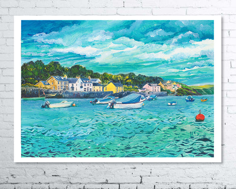 Bobbing Boats Newport Parrog - A3 Giclee Print