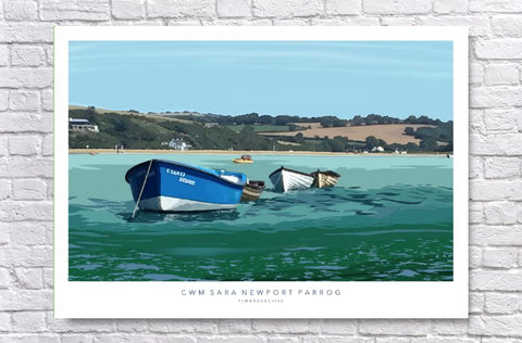 Cwm Sara Newport Parrog - A3 Giclee Print