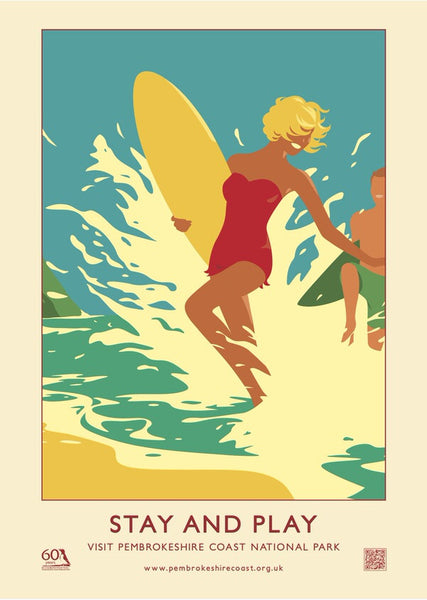 Pembrokeshire Coast National Park Poster - Stay And Play - English
