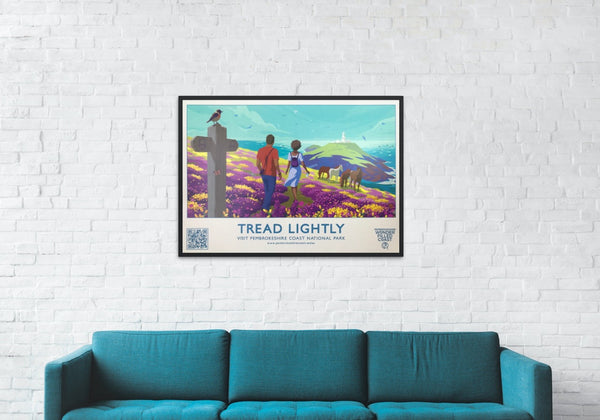 Tread Lightly, Strumble Head Pembrokeshire Coast Landscape Poster