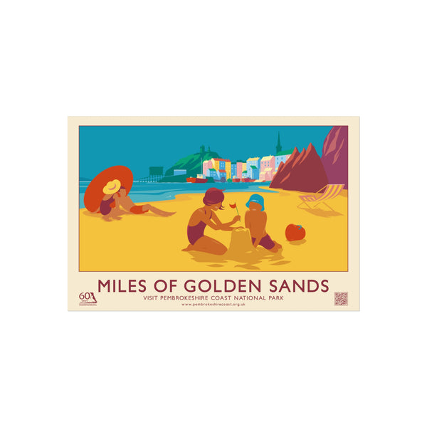 Miles Of Golden Sands Pembrokeshire Coast 60's Vintage Poster