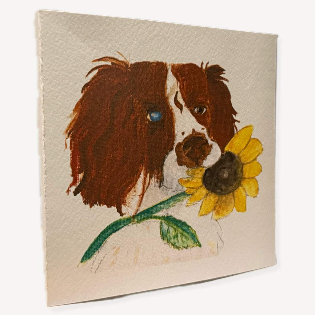 Bertie Among Sunflowers Art Card – Beth Johns