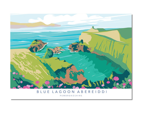 Blue Lagoon - Abereiddy (Abereddi) Beach Pembrokeshire Postcard