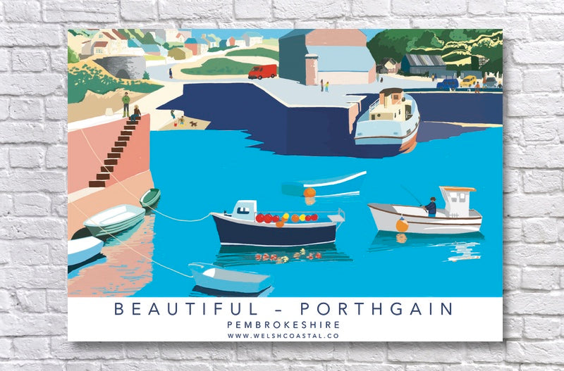 Beautiful Porthgain Pembrokeshire A3 Poster
