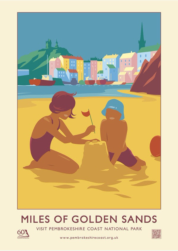 Pembrokeshire Coast National Park Poster - Miles Of Golden Sand - English