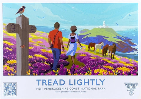Tread Lightly - Strumble Head Pembrokeshire Postcard