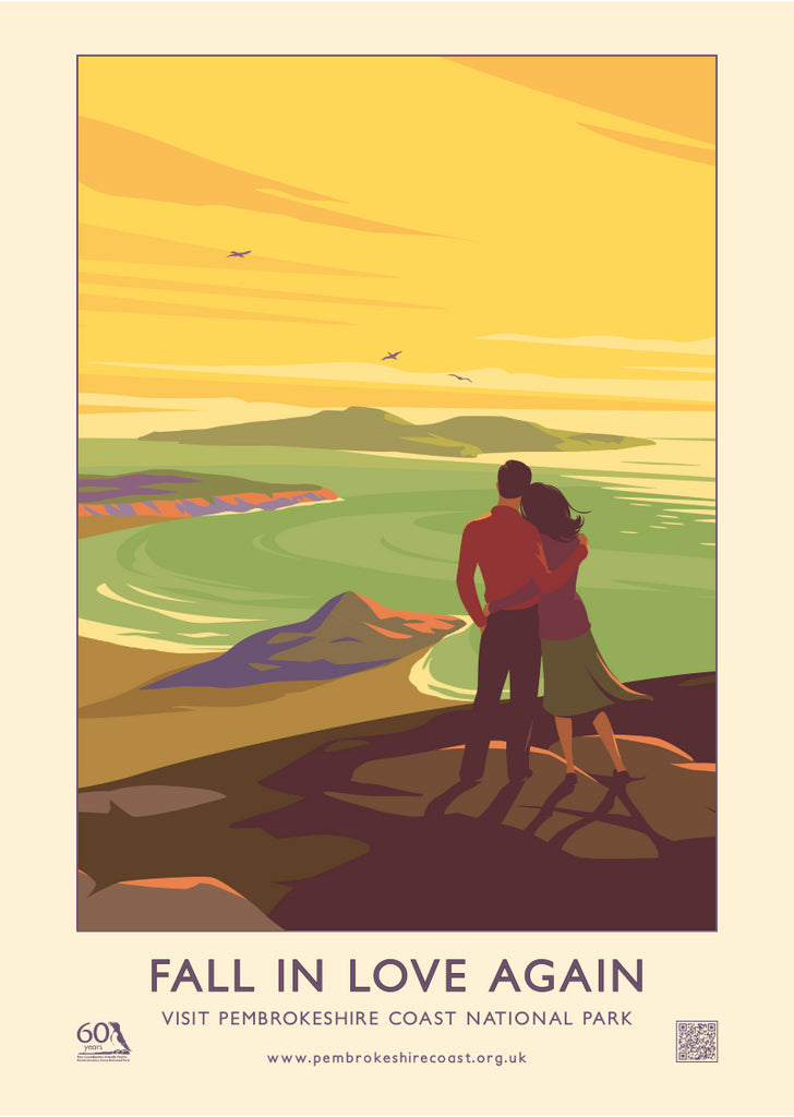 Pembrokeshire Coast National Park Poster - Fall In Love Again - English